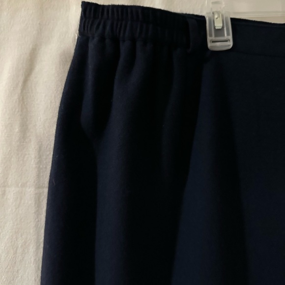 Vintage-Inspired Sag Harbor Woman 20W 100% Wool Navy Pencil Skirt Lined Midi - Picture 1 of 15